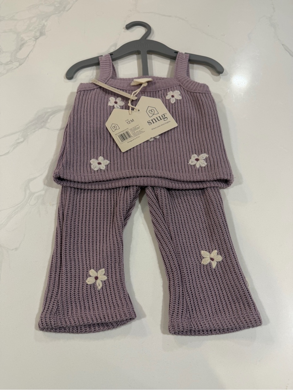 Snug Lavender Knit Tank & Pants Set 12 months